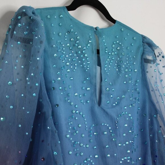 NWT Cynthia Rowley Rhinestone Tallulah Ombré Organza Maxi Dress Size Small - Picture 9 of 16